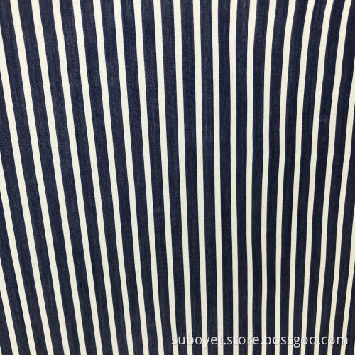 Vertical Stripe Cotton Nylon Spandex Poplin